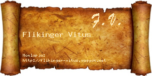 Flikinger Vitus névjegykártya